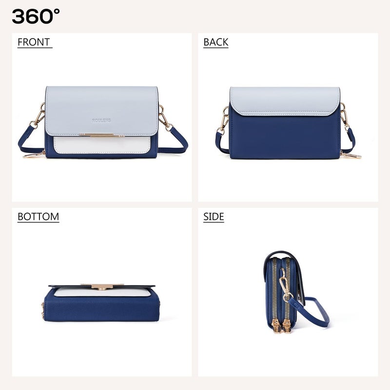 Roulens Small Crossbody Bag for Women,Cell Phone Purse Women's Shoulder Handbags Wallet Purse with Credit Card Slots - Image 5